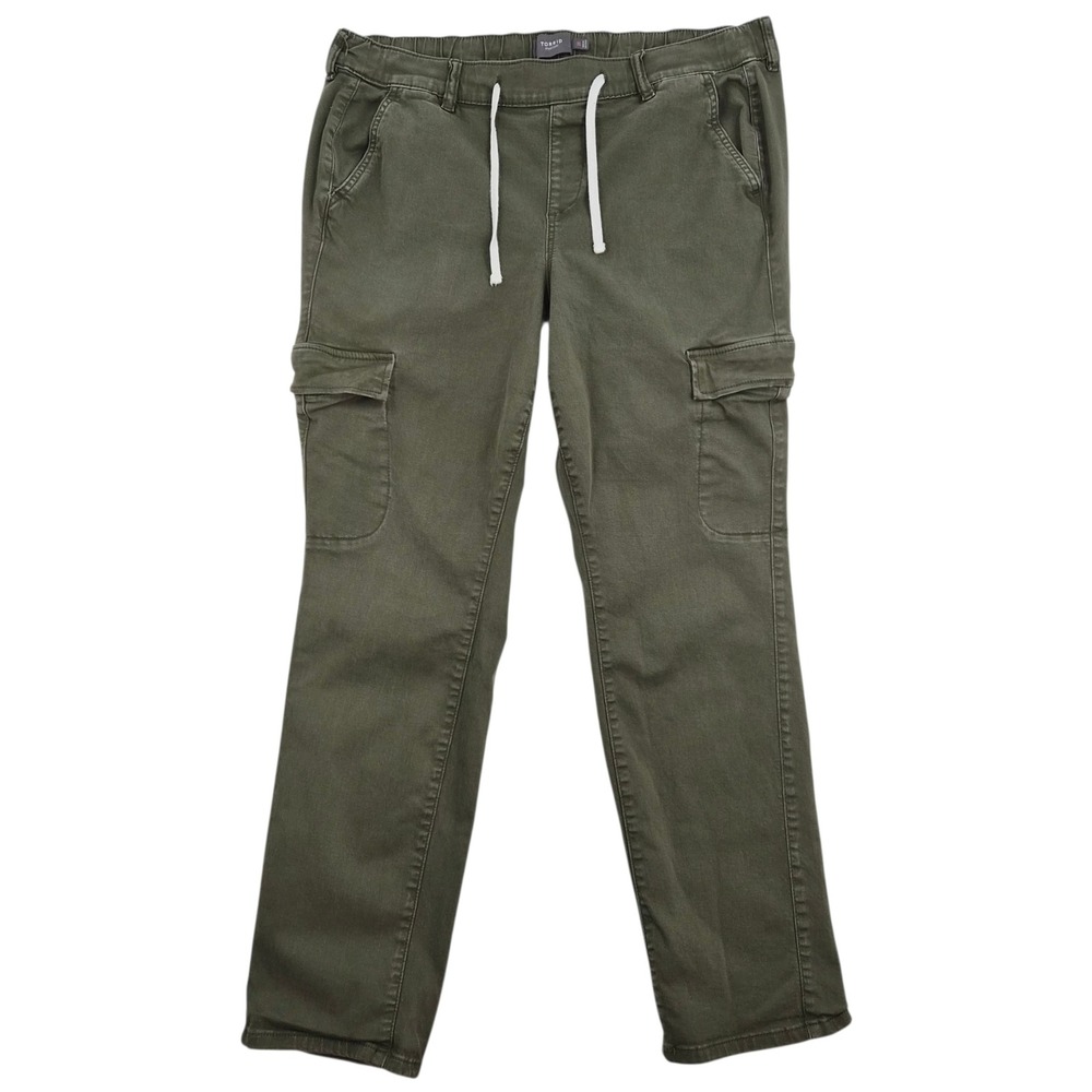 Torrid Womens Plus 1R Olive Green Cargo Pants Elastic‎ Drawstring Waist Straight